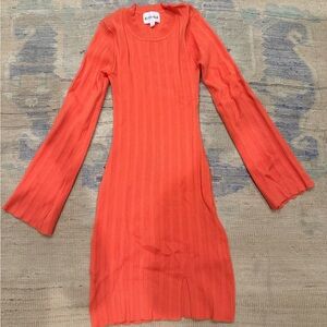 Orange dress with bell sleeves